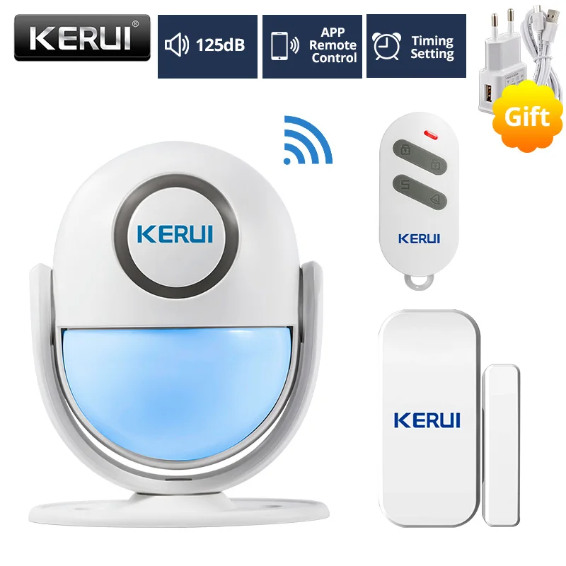 Kit 3 KERUI WI-FI 120dB дома охранной сигнализации Системы светодиодной вспышкой магазин запись Добро пожаловать перезвон сигнализации работает с Alexa Smart приложение - Цвет: Kit 3