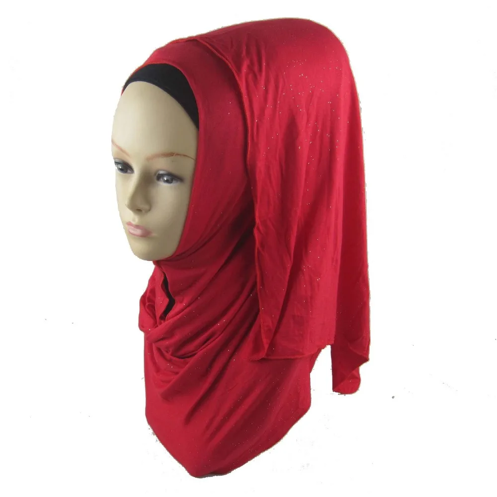 H1264a мягкий Модала эластичный джерси длинный шарф с блестит shimmer платок wrap