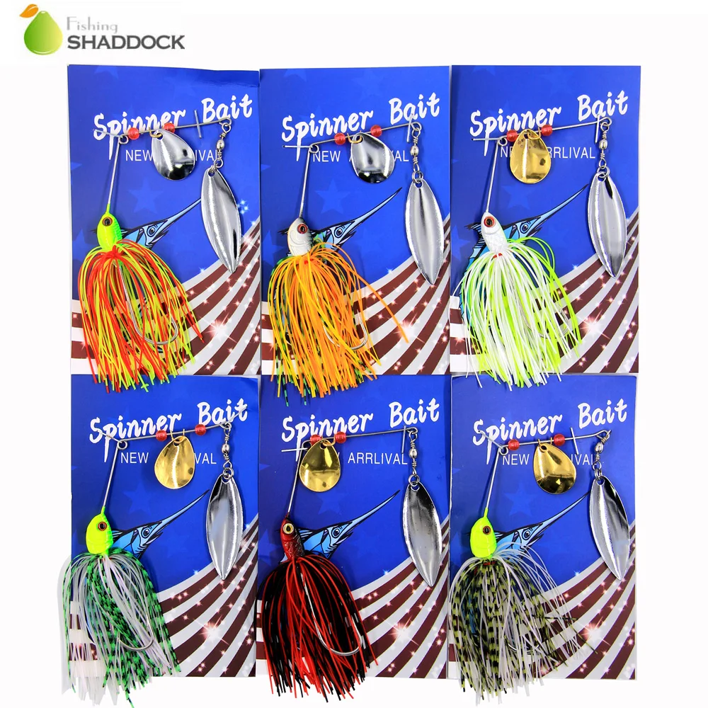 Shaddock Fishing 6 шт. Спиннер металлическая приманка для рыбы с силиконовыми юбками