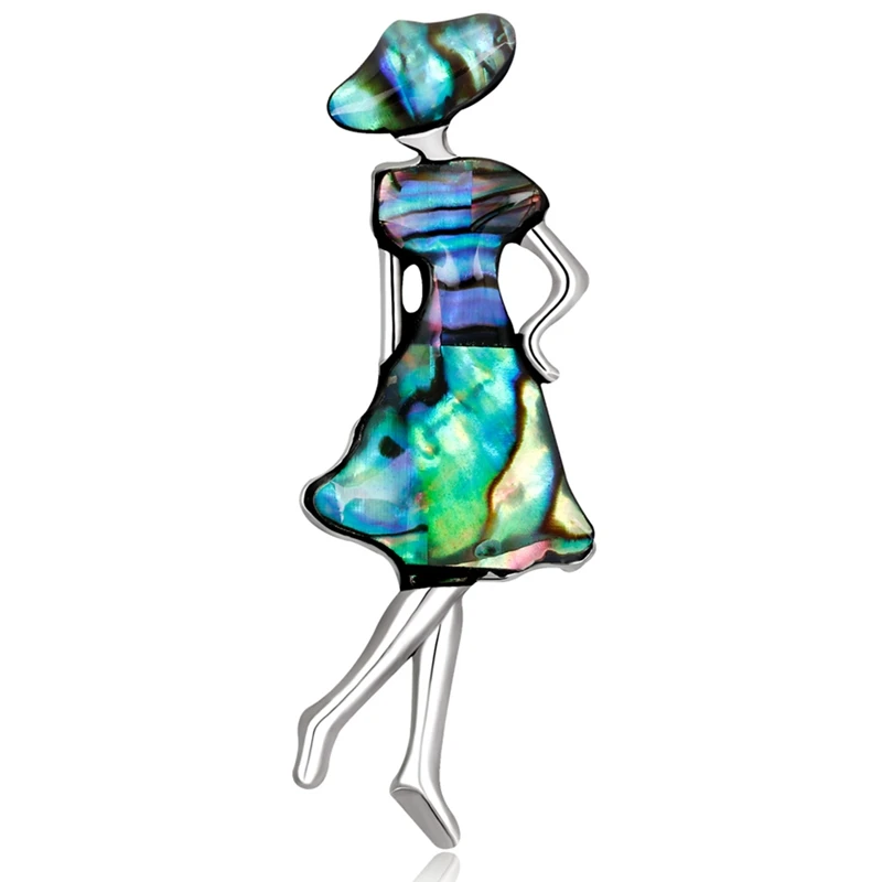 Fashion Shell Body And Nice Dance Girl Brooch Pin Hot Sell Brooch Pins Wholesale