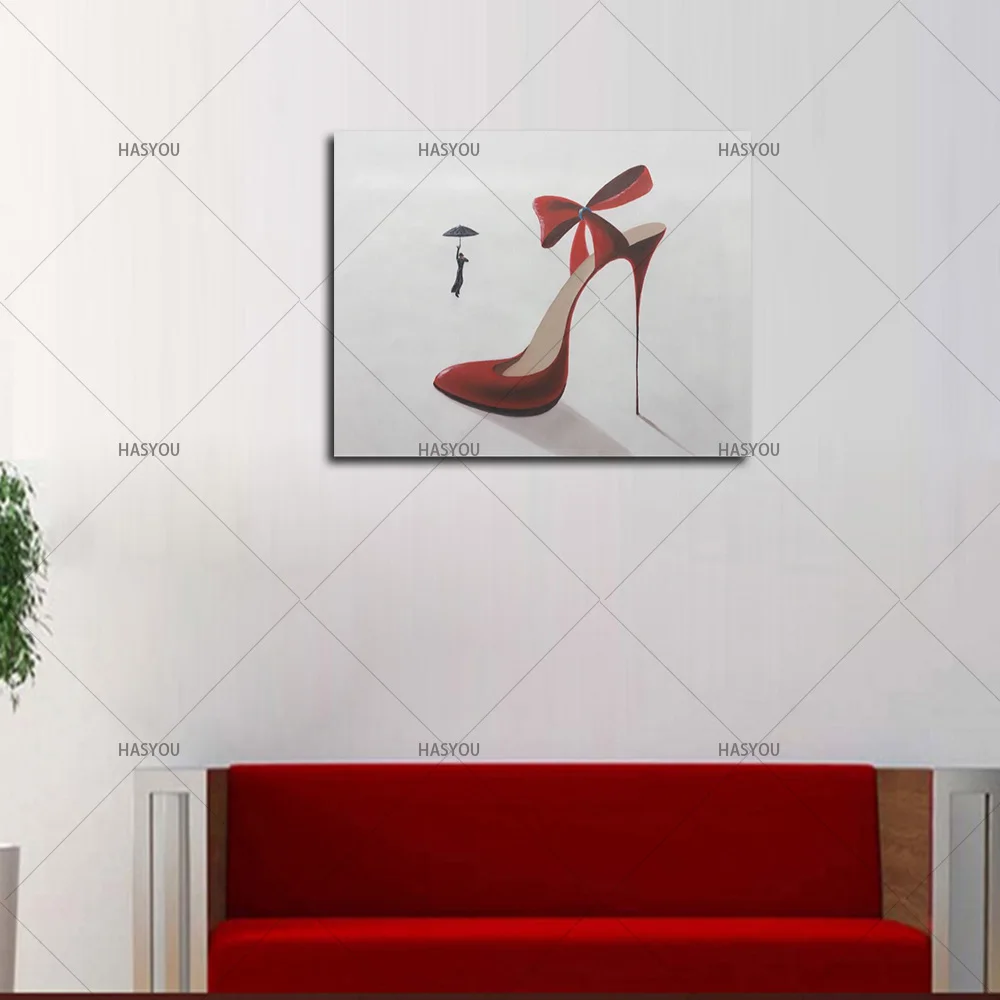

high Quality Hand painted shoes Picture Modern Abstract Oil Painting on Canvas Wall Art for Home Decor No Frame as best gift
