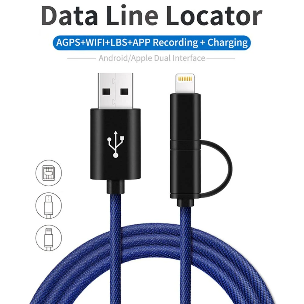 Авто 2 в 1 кабель для android и Iphone данных зарядное устройство WiFi LBS gps трекер GSM диктофон для gps устройство для слежения за автомобилем трекер