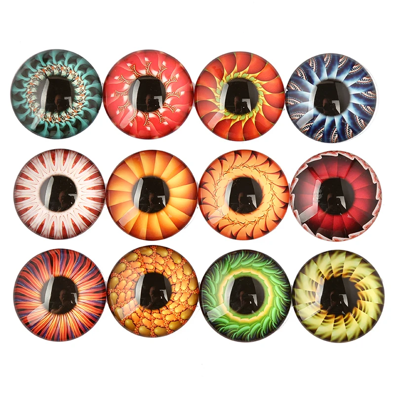 

reidgaller mix fractal eyes photo round dome glass cabochon 12mm 20mm 25mm 10mm 30mm 16mm diy flat back jewelry making findings