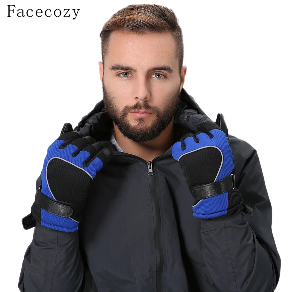 Facecozy мужские зимние уличные противоскользящие лыжные перчатки светоотражающие