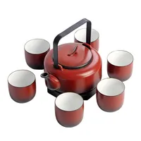 Jingdezhen pottery kung fu tea set red pottery beam pot teapot large capacity cups