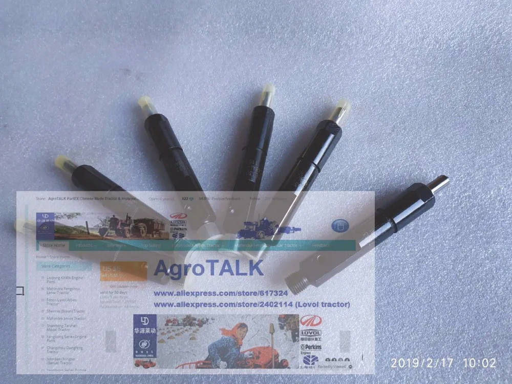 

set of fuel injectors for Foton tractor with Lovol power (6 cylinders engine), part number: T63301009