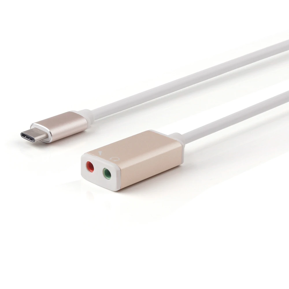 Кабель USB Type C к аудиоразъему внешний адаптер стереозвука с динамиком/наушниками 3