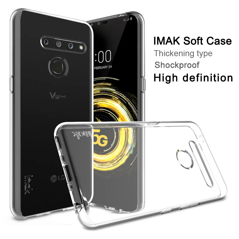 IMAK Кристалл ТПУ для LG V50 ThinQ 5G чехол Coque силиконовая Броня 360 Защита V50ThinQ крышка |