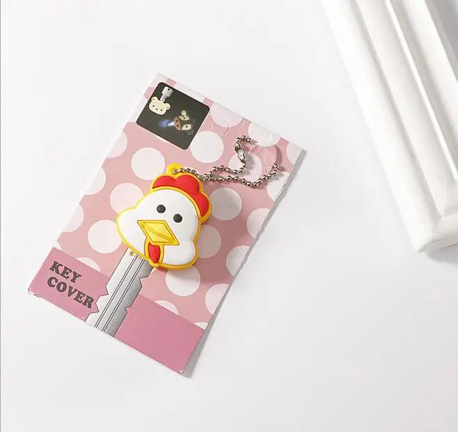 Новое поступление ПВХ милый кот собака Бегемот курица Лев ключ крышка резиновая