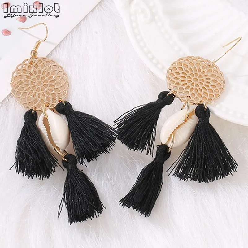 Богемные вязаные Серьги-Подвески ручной работы в виде Ловца снов для женщин