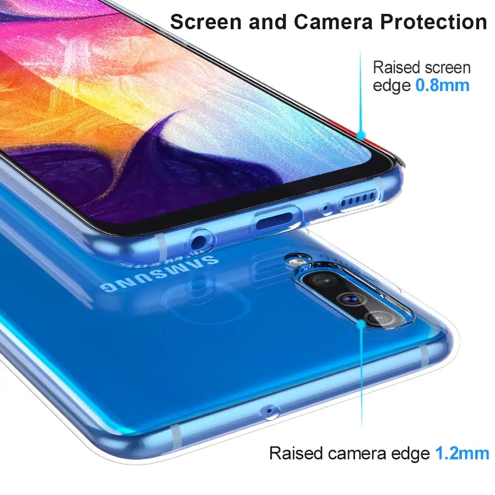 Чехол KEYSION для телефона Samsung Galaxy A50 A70 A40 A30 A20 A10 Ультратонкий Прозрачный мягкий