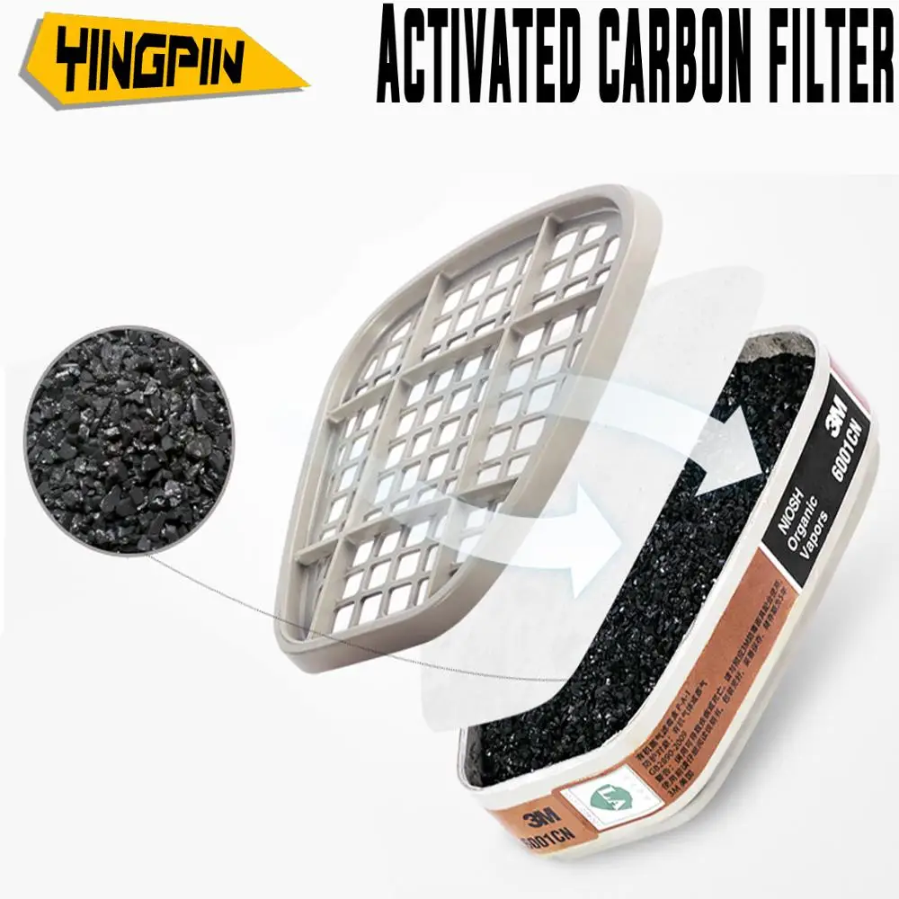 

100pcs 3M gas mask, anti-virus mask, decoration spray paint pesticide formaldehyde chemical industry dust activated carbon mask