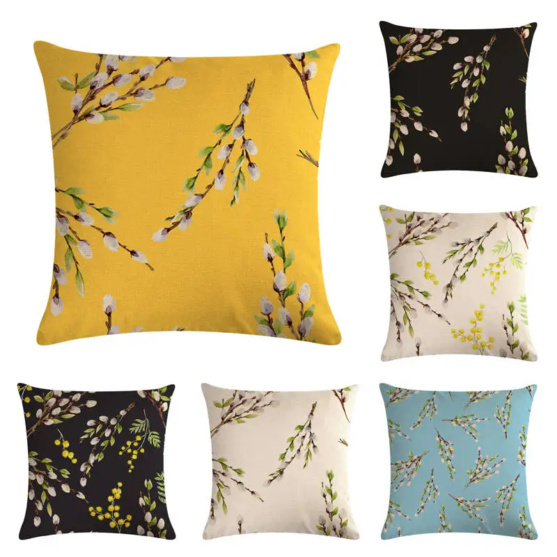 Чехол для подушки с изображением цветущей сливы 45 х45 см|Наволочки| |