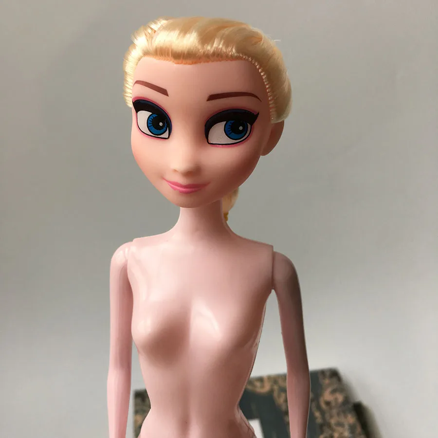 2016 новинка 29 см Девочка Принцесса Кукла Эльза Анна Длинные волосы НАКЕ тело с