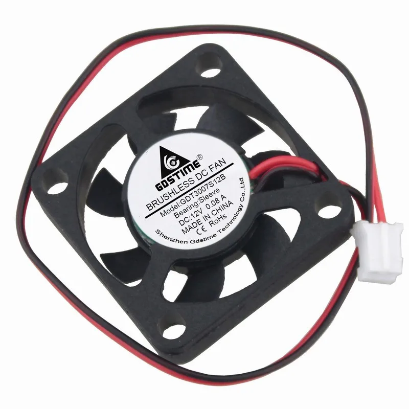 

Gdstime 1 Piece 12v 30x30x7mm Small Equipment Brushless DC Cooling Cooler Fan 30mm x 7mm 3cm 3007 2Pin 2.0