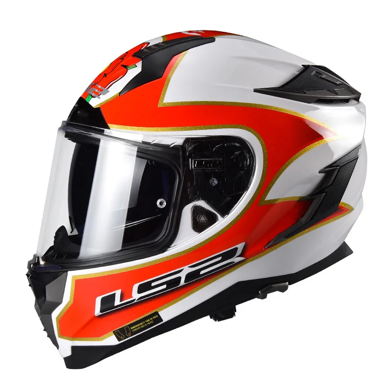LS2 FF327 Challenger Полнолицевой мотоциклетный шлем мотогонок из стекловолокна Helmes