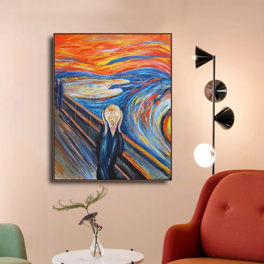Холсты Edvard Munch для рисования постер с изображением стены современный