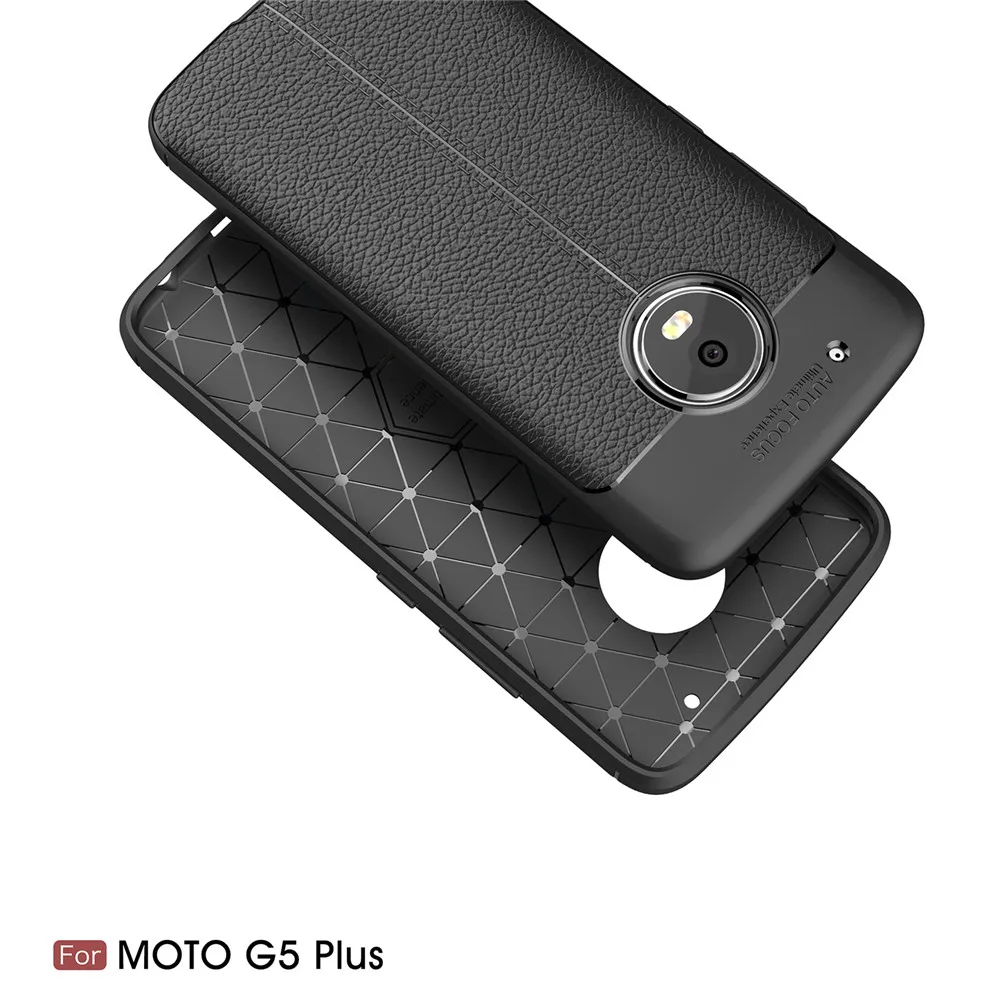 Мягкий матовый чехол с текстурой личи для Motorola Moto G5 противоударный деловой Plus Fundas