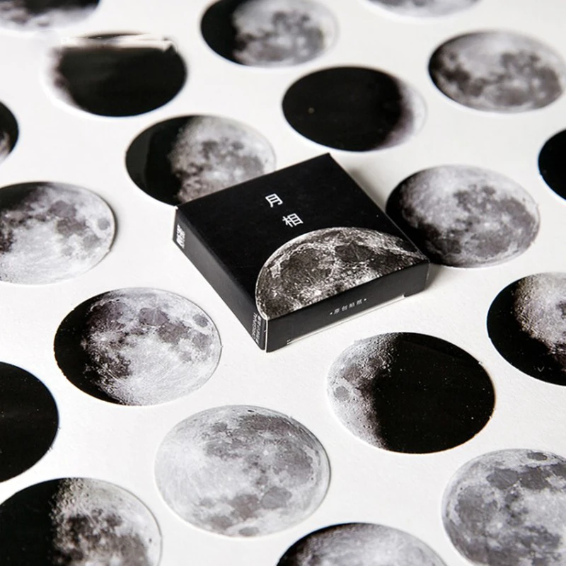 

45pcs/box Memo Pads Moon Mini Paper Sticker Decoration DIY Ablum Diary Scrapbooking Label Sticker Stationery School Supply