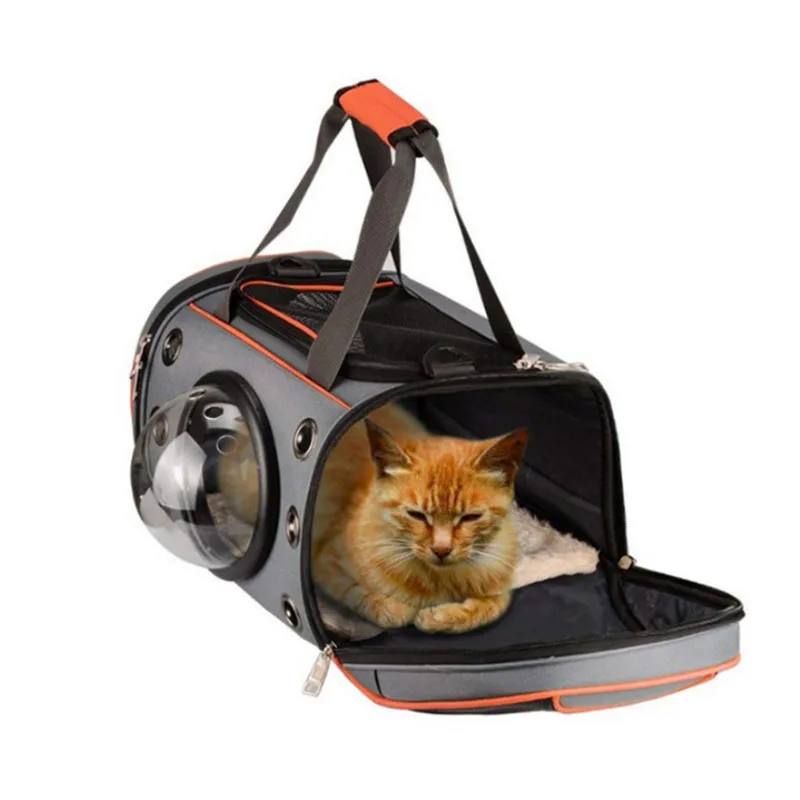 Orange RFWCAK Сумка-переноска для собак, переносная сумка для кошек, складная дорожная сумка Оксфорд, уличная сумка для щенков, чихуахуа, переноска для маленьких питомцев, аксессуары - Цвет: Orange