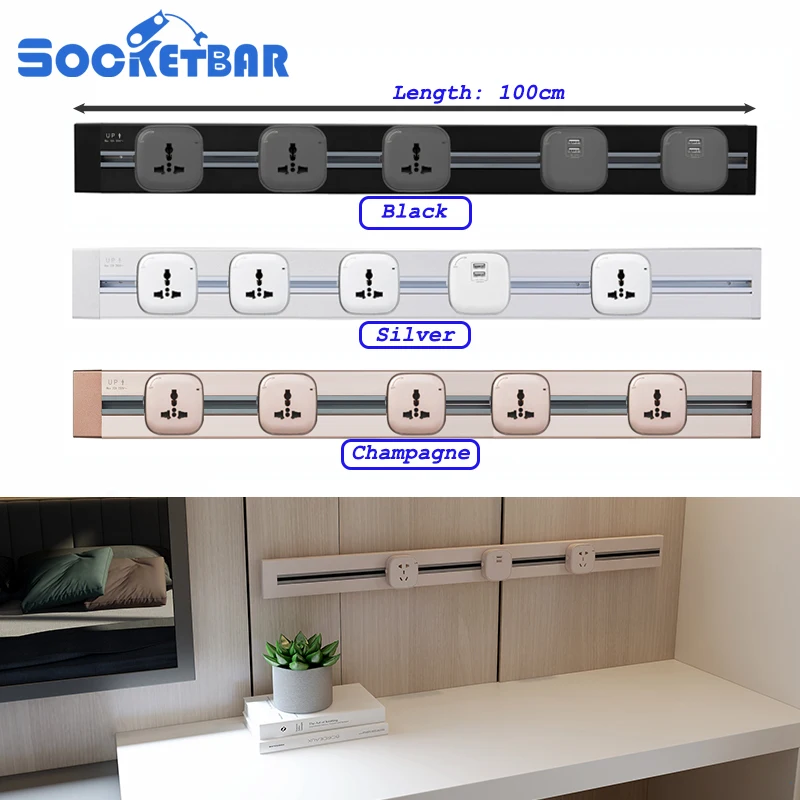 Универсальная Розетка с 2 USB портами длина 100 см для гостиной и кухни - купить по