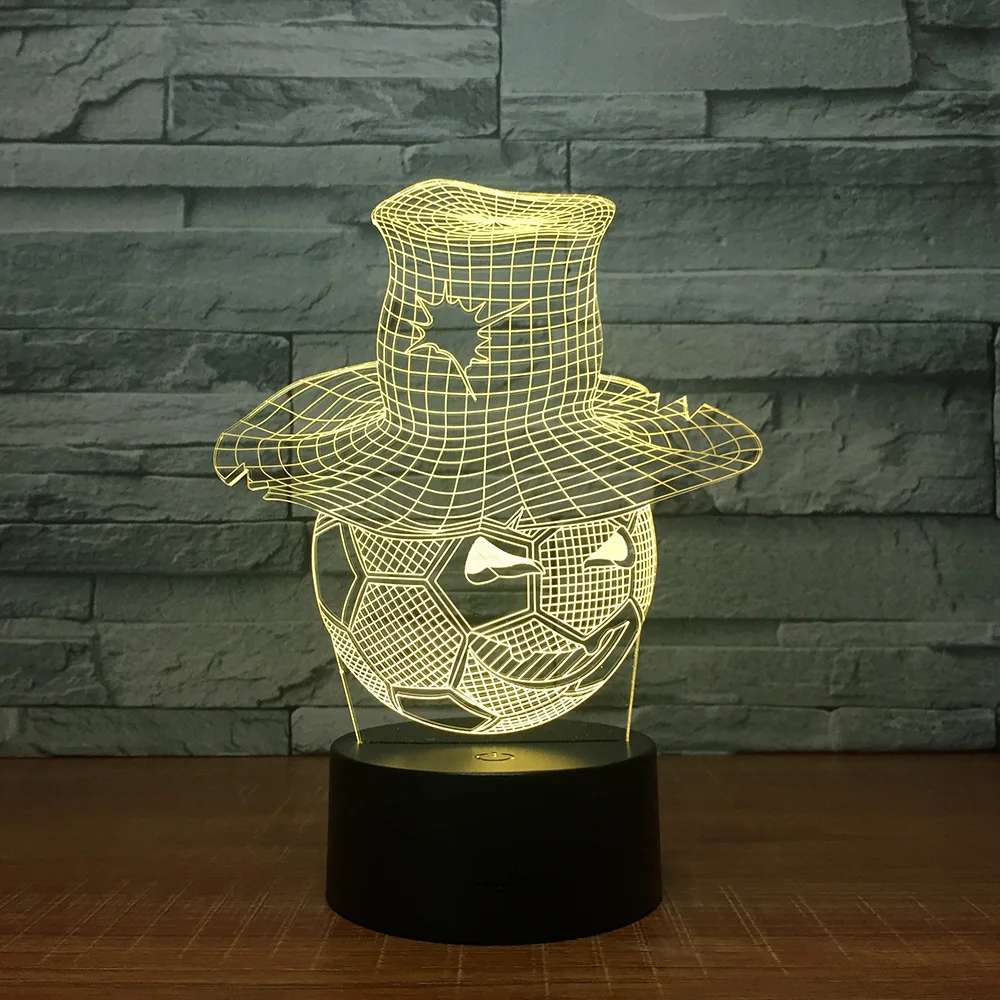 Новый подарок на Хэллоуин 3D Улыбка футбол одежная соломенная шляпа