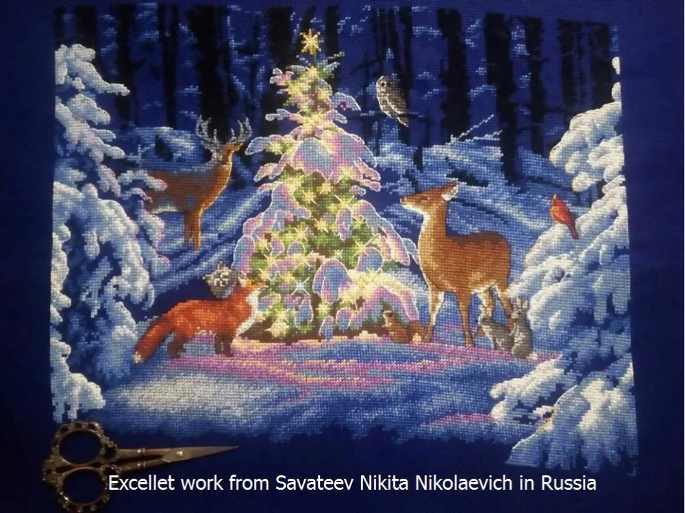Высококачественный Рождественский Набор для вышивки крестиком в лесу