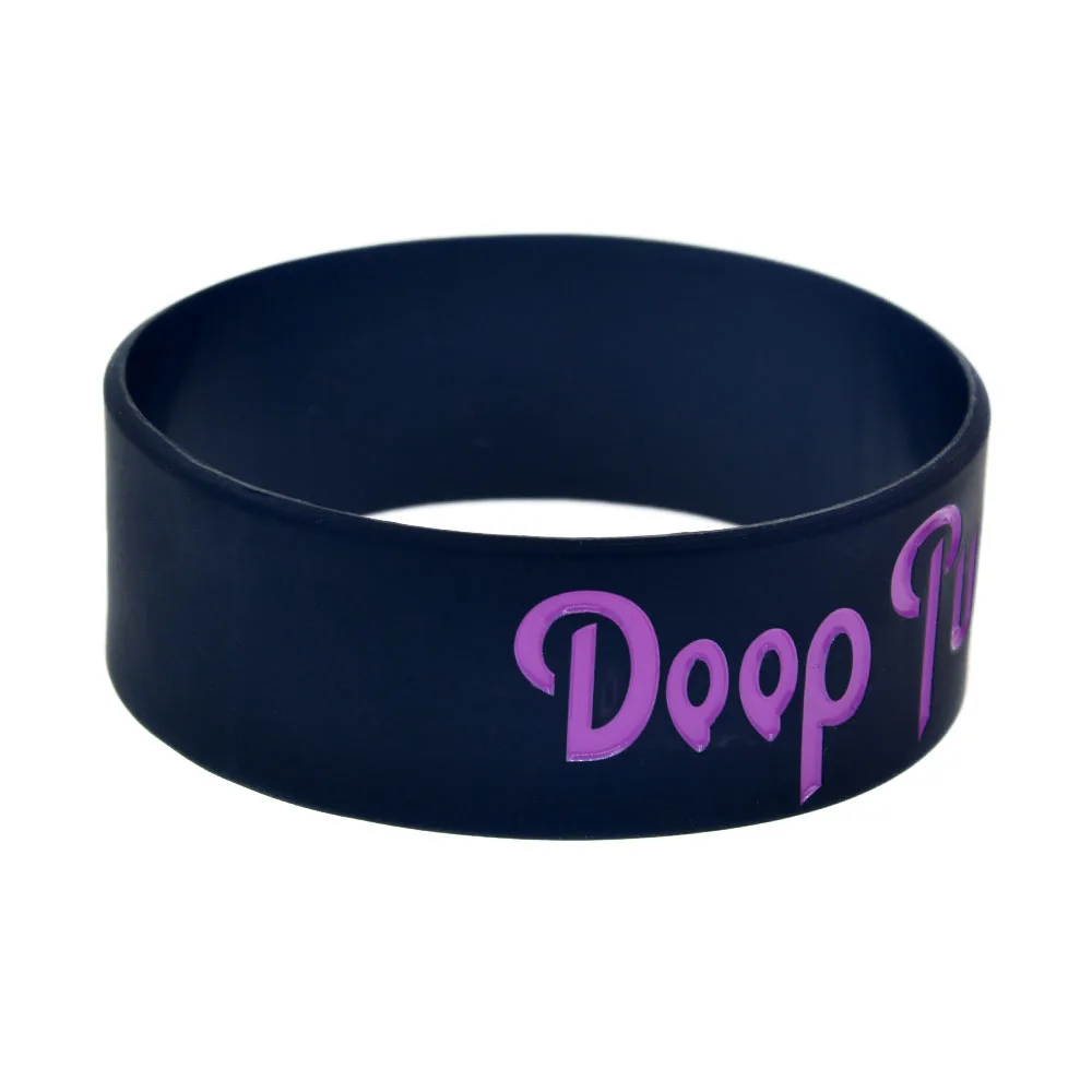 Фиолетовый силиконовый резиновый браслет Doop шириной 1 дюйм для любителей музыки