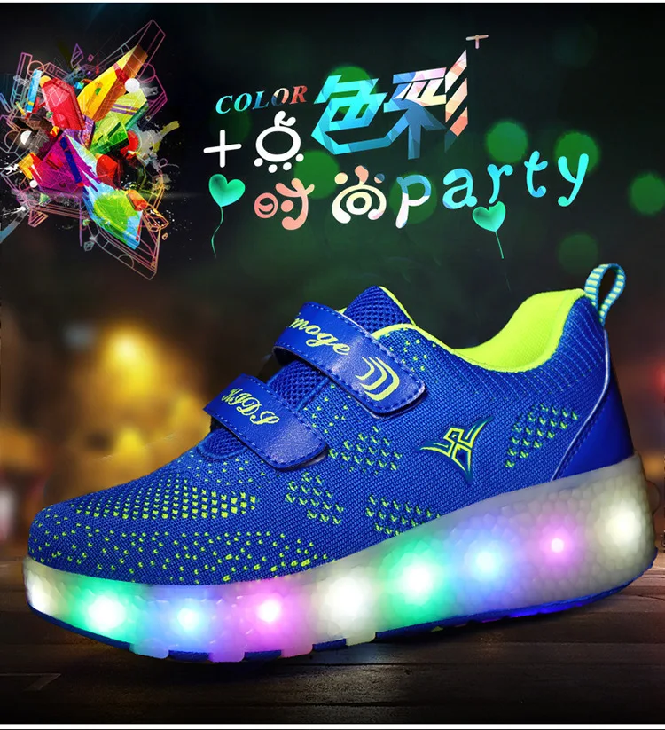 Heelys/модная детская обувь для мальчиков с USB, светодиодный светильник, Детские кроссовки с двумя колесами, детские роликовые коньки, светящаяся обувь для девочек
