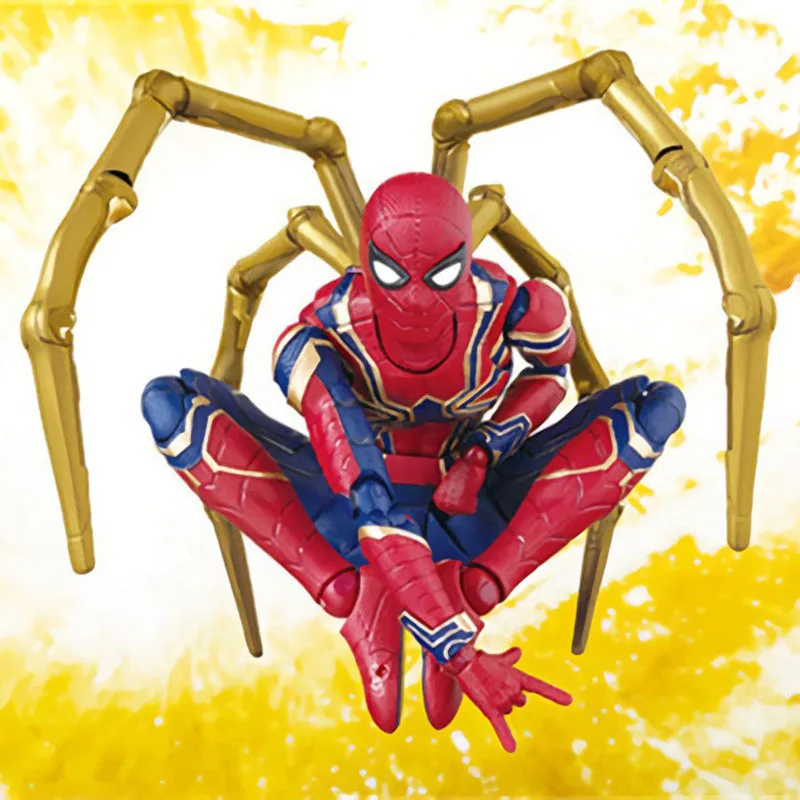 Hot 14CM Spider-Man Spiderman Avengers Infinity War upgrade iron spidere Action figure toys doll Christmas gift with box | Игрушки и