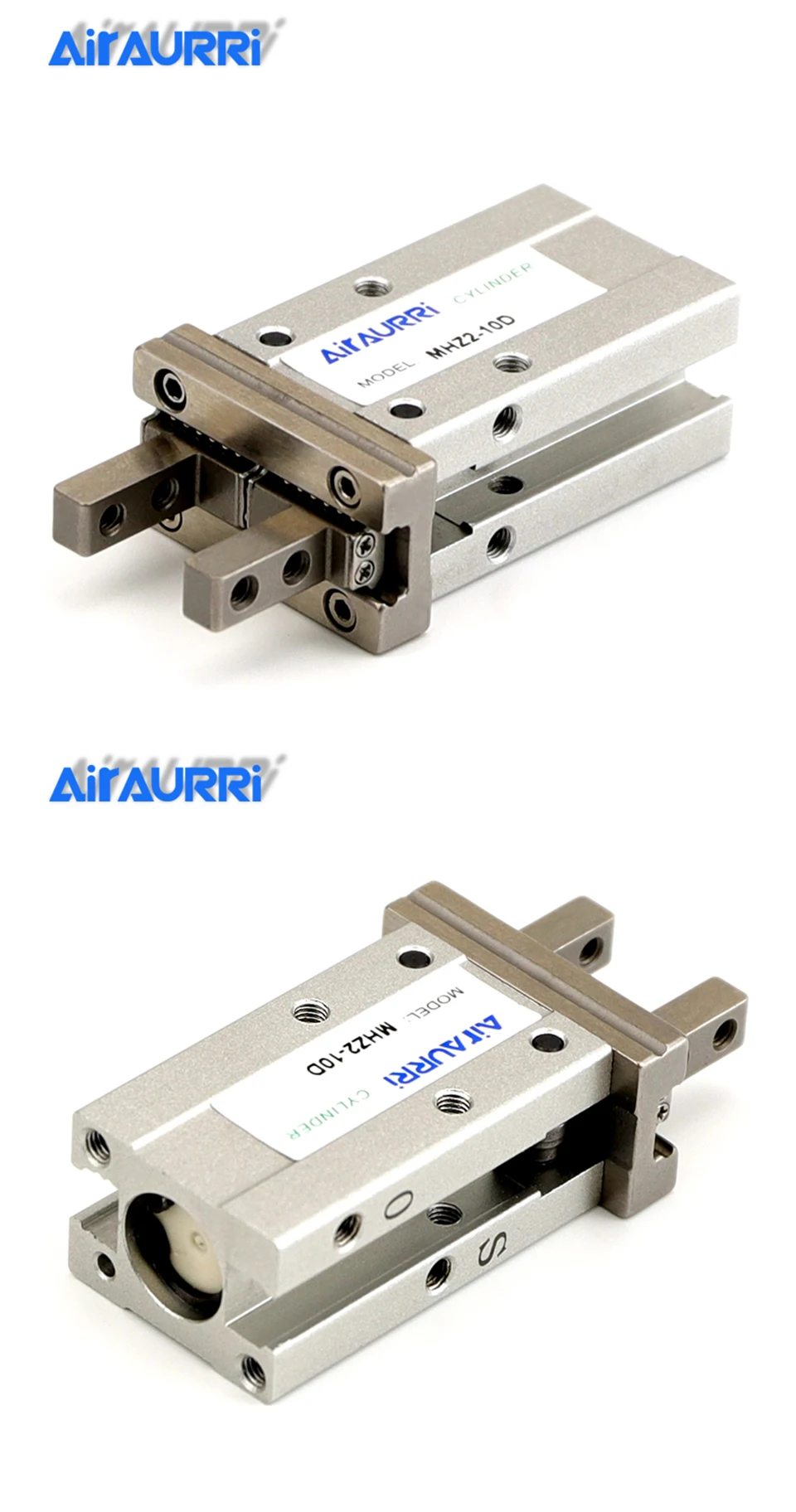 AIRAURRI MHZ2 10D Воздушный Захват двойного действия пневматический палец цилиндр SMC тип алюминиевые зажимы Bore10 MHZ2-10D покрытие
