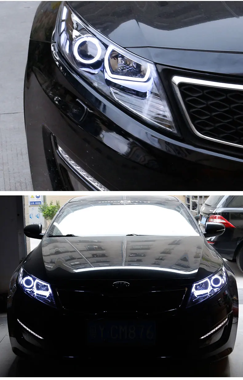 AKD автомобильный Стайлинг Головной фонарь для Kia K5 фары 2011- Optima светодиодный фонарь Angel Eye светодиодный DRL Hid Bi Xenon автомобильные аксессуары