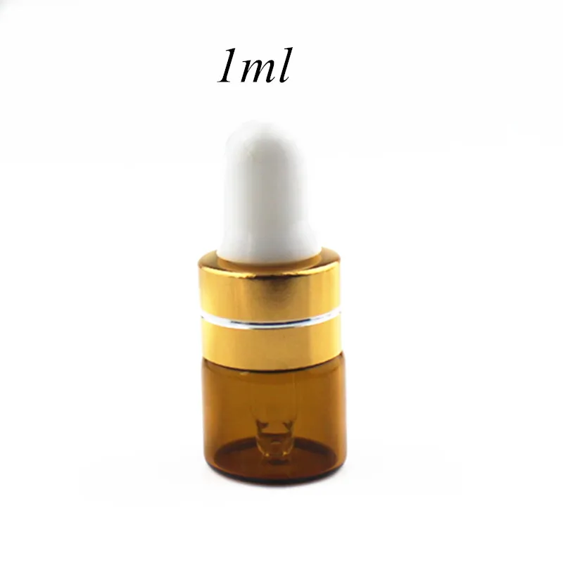 1ml gold line white 10 шт./лот 1 мл 2 мл 3 мл 5 мл янтарная стеклянная бутылка-капельница пустые бутылки для эфирного масла капельница Многоразовые прозрачные стеклянные флаконы - Цвет: 1ml gold line white