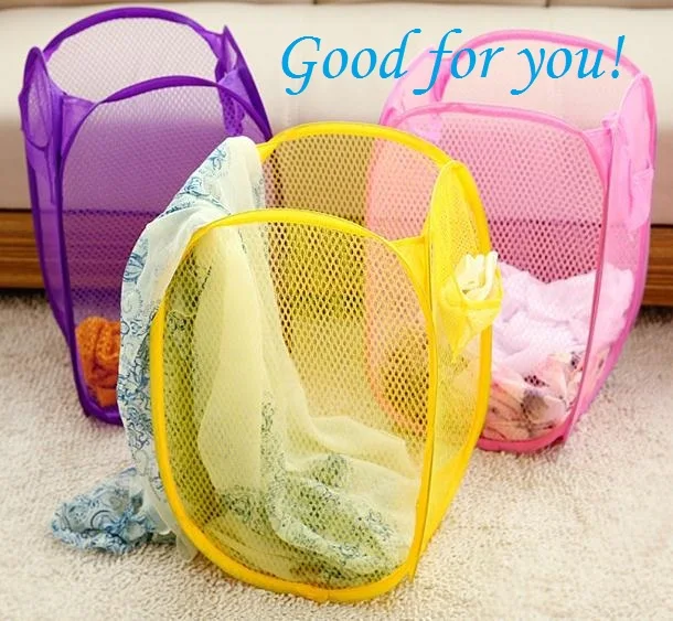 Большая складная цветная сетчатая корзина для белья/корзина белья хранения