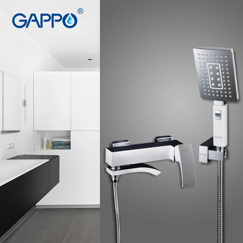 

GAPPO Modern Bathtub Faucet Bathroom Tap Wall Mount Brass Mixer Bath Mixer Sink Faucet Single Handle Waterfall Hand Shower Taps