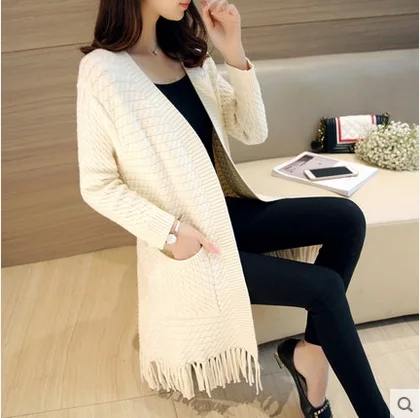 Женский кардиган с длинным рукавом тонкий вязаный весна 2019 |