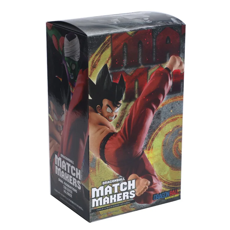 Goku with box Аниме Dragon Ball Z производитель спичек Piccolo Vs Son Goku ПВХ фигурка Коллекция Модель игрушки 25 см - Цвет: Goku with box