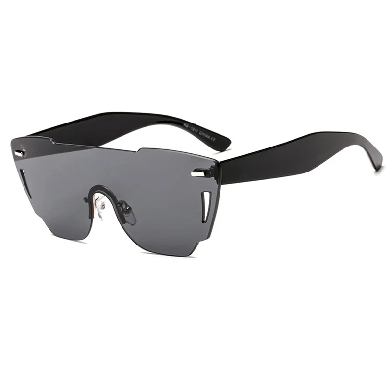 Брендовые дизайнерские квадратные мужские солнцезащитные очки без оправы для