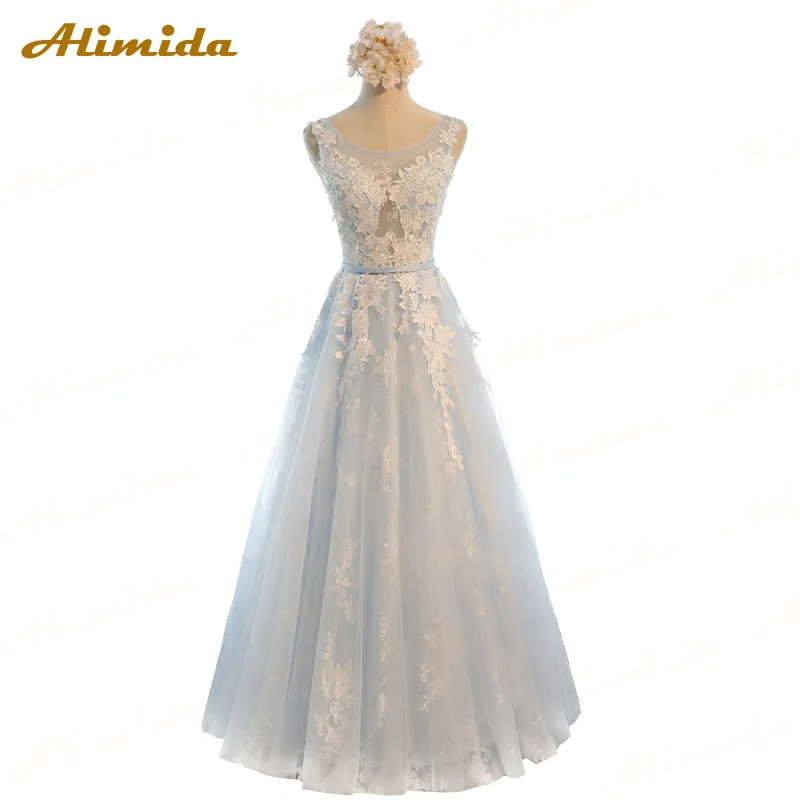 Длинное вечернее платье с аппликацией элегантное для выпусквечерние вечера