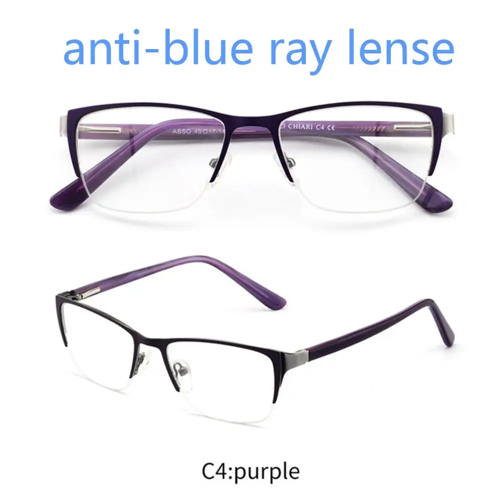 C4a purple OCCI CHIARI, женские очки, очки Oculos, половинная оправа,, модные ацетатные очки для близорукости, прозрачные линзы, оправа для глаз, W-COMITE - Frame Color: C4a purple