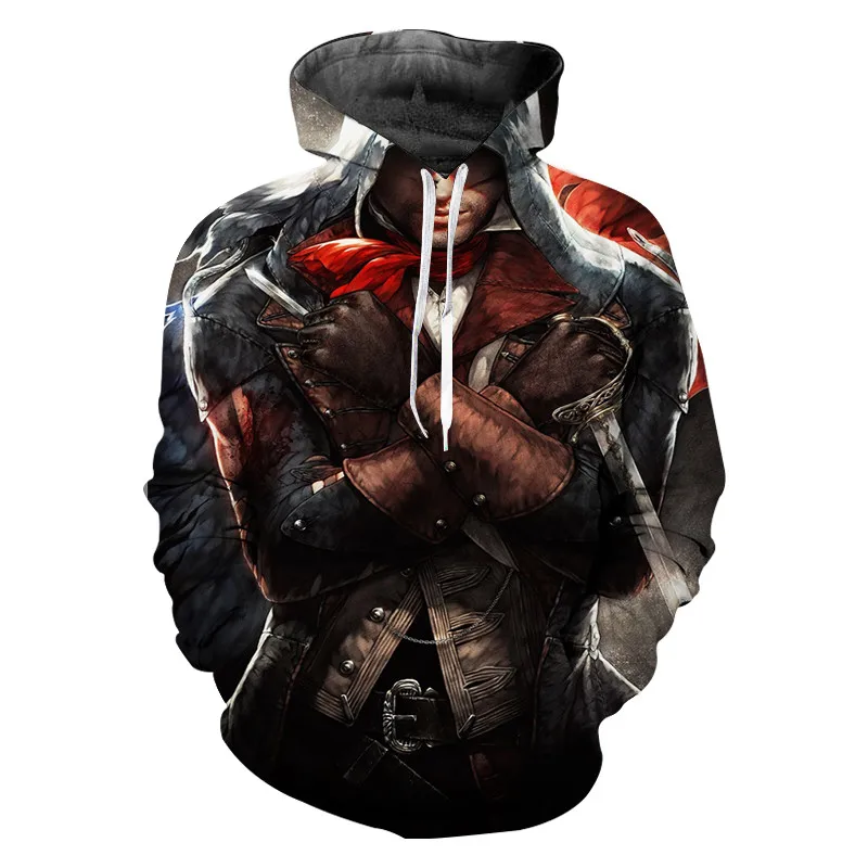 Новинка Лидер продаж Assassins Creed уличная одежда толстовка с капюшоном для мужчин