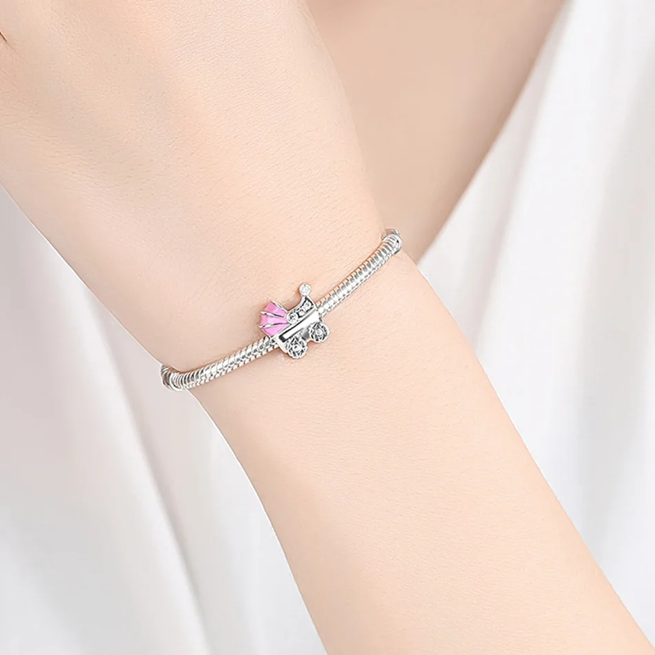 EVOJEW 925 пробы 100% Серебряный детский автомобиль милые бусины fit Pandora браслет и