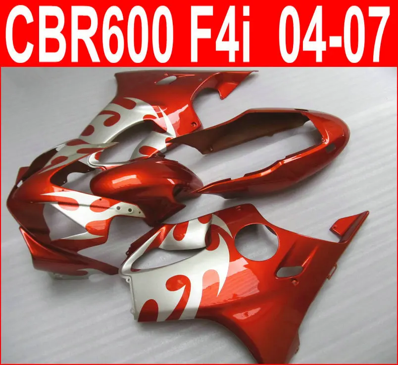 Комплект обтекателей для мотоцикла инъекции Honda CBR600 F4I 04-07 винно-Красный