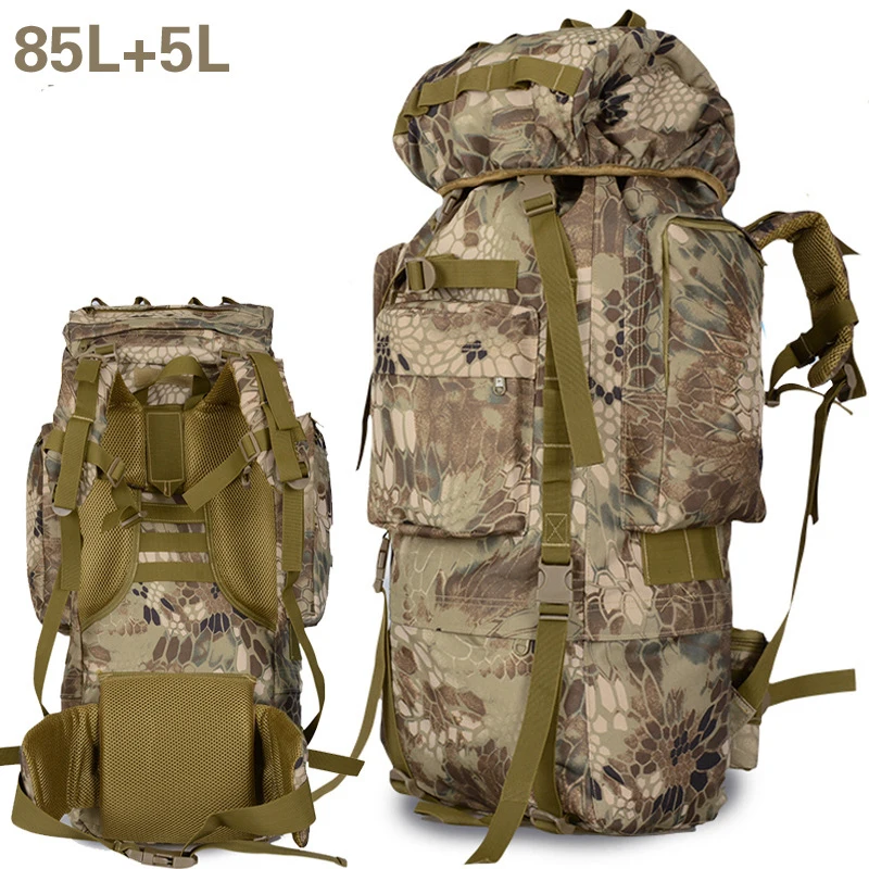 Goedkoop 80L Alpinisme Zak Outdoor Rugzak 90L Hoge Capaciteit Camping Leger Kleur Sport Mannen Wandelen Rugzak