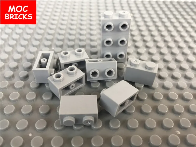 MOC BRICKS модифицированные кирпичные шпильки светло-серые 1x2