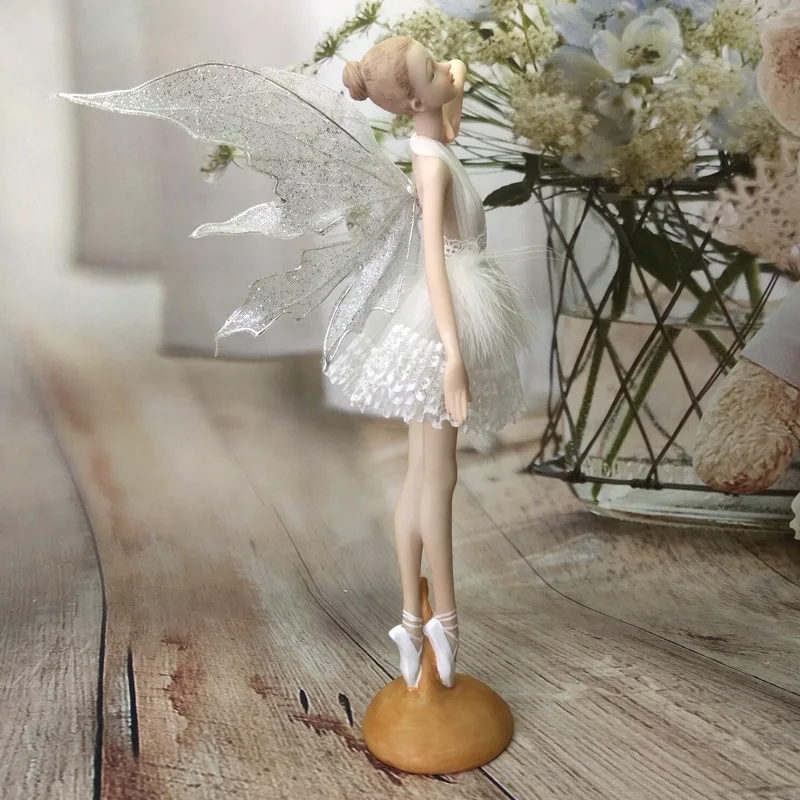 Miniature Figurines Decor Home 11.2'' Resin Ballet Dancer Figurine Creative Angel Miniatures Fairy Statuettes Model Modern | Дом и сад