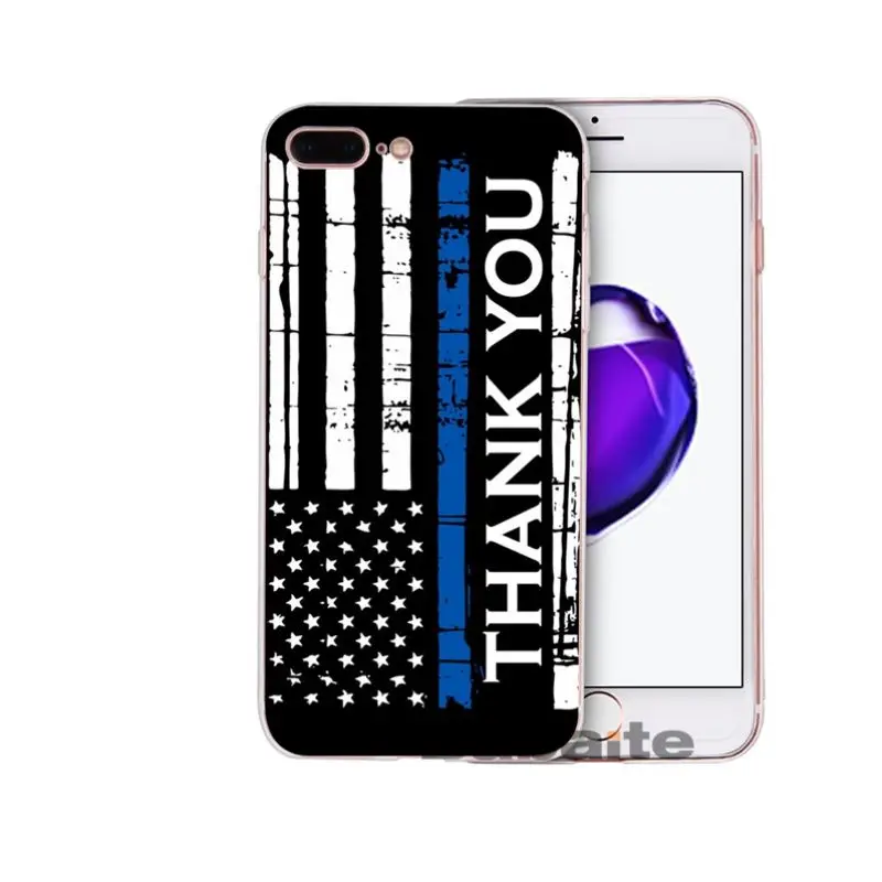 Тонкий чехол для телефона Babaite Blue Line с американским флагом США iPhone 6S 6plus 7 7plus 8 8Plus X