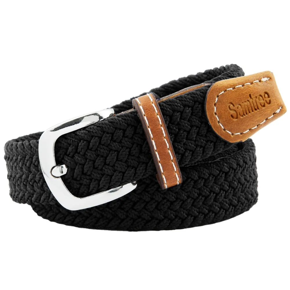 

Braided Belt for Women,PU Leather Stretch 1" Width Woven Web Strap