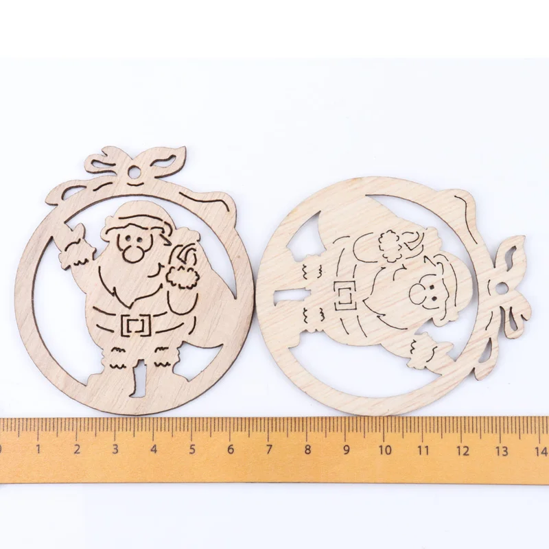 Wooden Christmas Series Pattern Scrapbooking Art Collection Craft for Handmade Sewing Home Decoration 60-90mm 5pcs MZ174 | Дом и сад