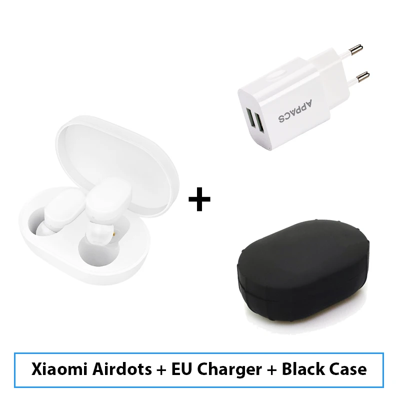 Add ChargerBlackCase Xiaomi Mijia Airdots TWS Bluetooth Наушники Молодежная версия стерео бас BT 5.0 Наушники с микрофоном Handsfree Наушники AI Control - Цвет: Add ChargerBlackCase